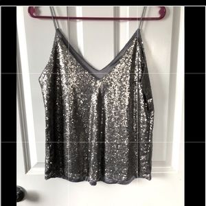 Sequence silver tank top